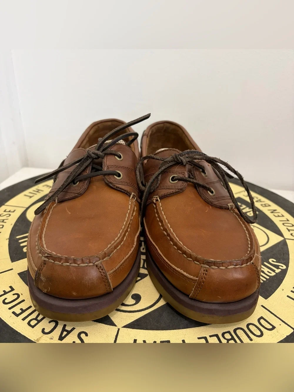 World Wide Sportsman Brown Leather Lace Up Boat Shoe Men’s Size 11 M